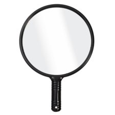 Cabinet Hand Mirror Round with Handle N07 Black