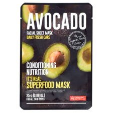 Korejska sheet maska za hidrataciju i poboljšanje teksture kože lica DERMAL Superfood avokado 25g