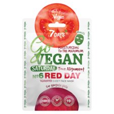 Chinese Sheet Face Mask Tone Alignment 7DAYS Go Vegan Red Day 25g