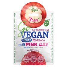Chinese Sheet Face Mask Radiance 7DAYS Go Vegan Pink Day 25g