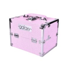 Makeup, Cosmetics and Tool Case GALAXY Pink Glitter 1286