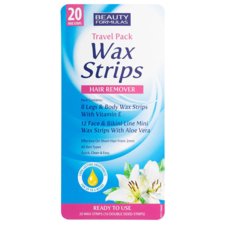 Wax Strips Hair Remover BEAUTY FORMULAS Travel Pak 20/1