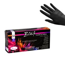 Latex Gloves Powder Free ROIAL Black Middle 50pcs