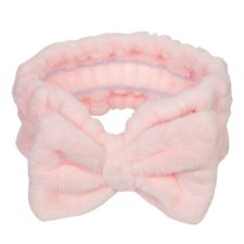 Plush Bow Headband CALA Spa Solutions Pink