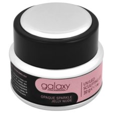 Gradivni kamuflažni gel za nadogradnju noktiju GALAXY UV/LED Opaque Sparkle Jelly Nude 30g