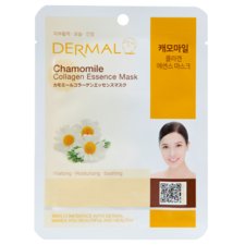 Korean Sheet Mask for Moisturizing and Soothing Facial Skin DERMAL Collagen Chamomile 23g