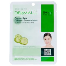 Korean Sheet Mask for Moisturizing and Soothing Sensitive Facial Skin DERMAL Collagen Cucumber 23g