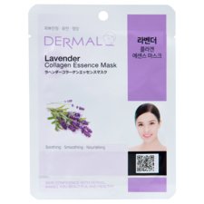 Korean Sheet Mask for Soothing and Smoothing Facial Skin DERMAL Collagen Lavender 23g