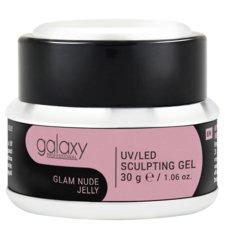 Gradivni kamuflažni gel za nadogradnju noktiju GALAXY UV/LED Glam Nude Jelly 30g