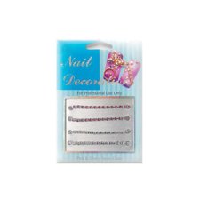 Decorative Chain for Nail Art NADE04 Silver/Pink 4pcs