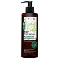 Hair Shampoo for Dry, Damaged & Brittle Hair REVUELE Macadamia & Moringa Oils 400ml