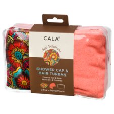 Set Hair Turban & Shower Cap CALA Flower Power