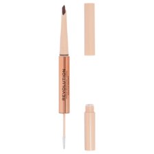 2in1 Blade Pencil and Clear Brown Gel MAKEUP REVOLUTION Fluffy Brow Duo Medium Brown 0.12g+1ml