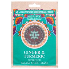 Facial Sheet Mask BEAUTY FORMULAS Ginger and Turmeric 30g