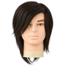 Training Head Natural Hair - Dark Brown 20 cm