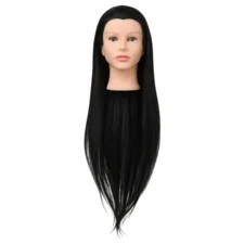 Training Head Synthetic Hair -  Black 60 cm - Training Head Synthetic Hair - Black 60 cm
