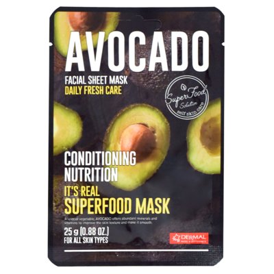 Sheet Conditioning Mask DERMAL Superfood Avocado 25g