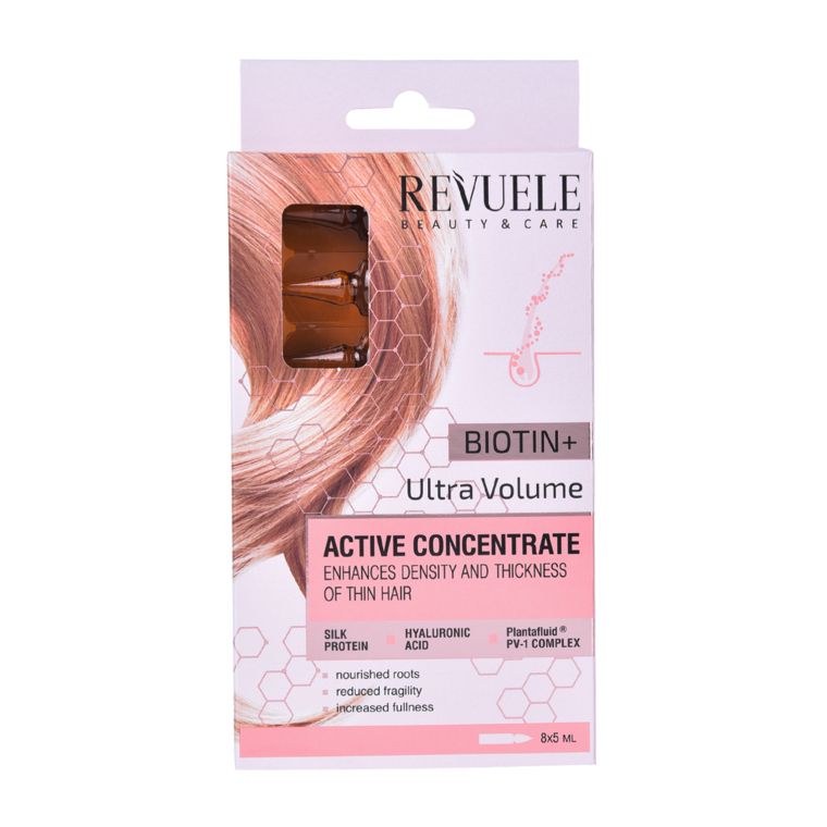 Active Concentrate for Thin Hair REVUELE Biotin 8x5ml - | ALEXANDAR  Cosmetics